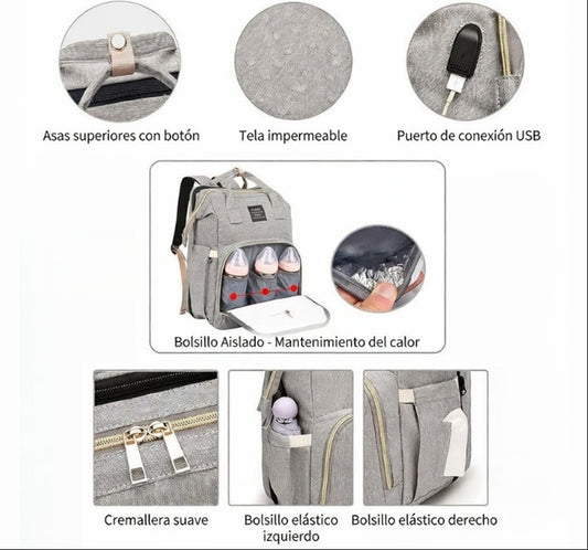 Mochila Cambiador Bebés Multifunción