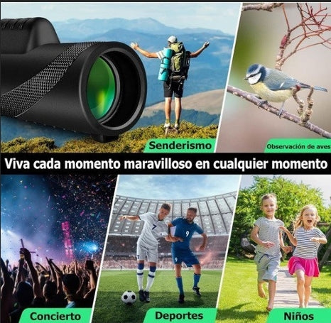Telescopio Monocular para móvil 80x100 color Negro